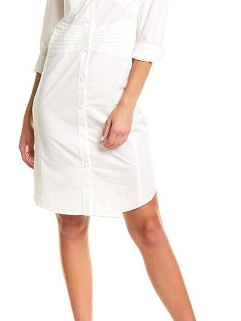 Halston Heritage White Button-Front Midi Skirt